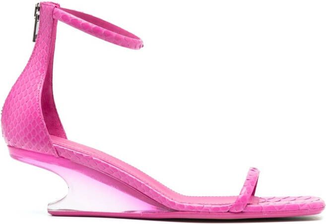 Rick Owens 55mm sculpted-heel leather sandals Pink