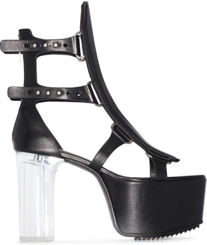Rick Owens 135mm Spartan platform sandals Black