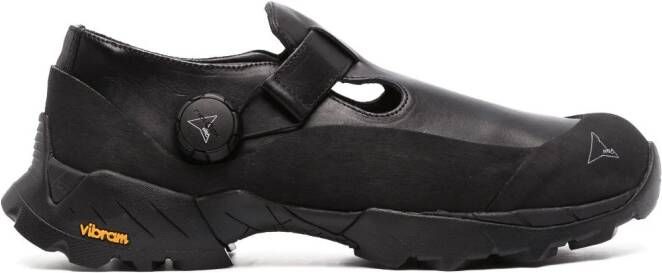 ROA Mary Jane leather loafers Black