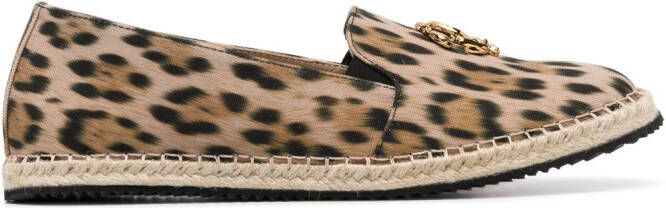 Roberto Cavalli logo-plaque animal-print espadrilles Neutrals