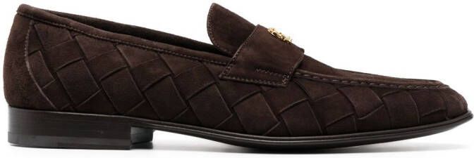 Roberto Cavalli logo-plaque suede loafers Brown