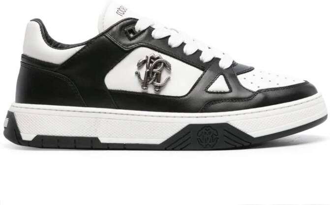 Roberto Cavalli RC-plaque leather sneakers Black