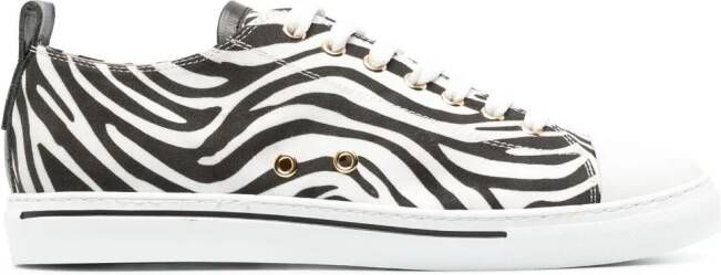 Roberto Cavalli zebra-print leather sneakers White