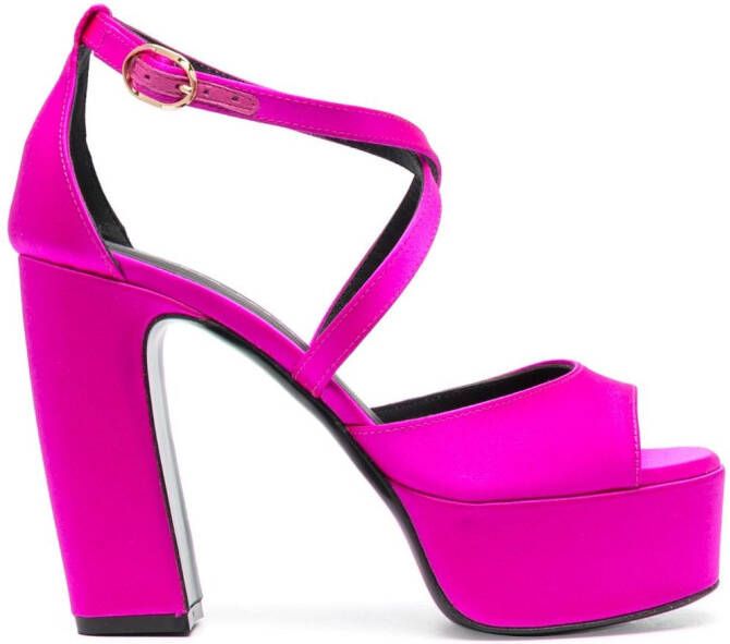 Roberto Festa 115mm open-toe leather pumps Pink