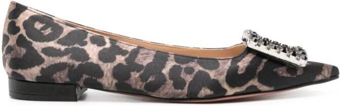 Roberto Festa Amaia leopard-print ballerina shoes Brown
