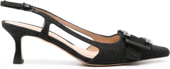 Roberto Festa Atena denim slingback pumps Black