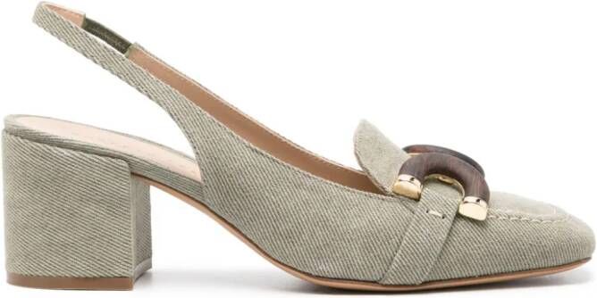 Roberto Festa Ibiza denim slingback pumps Green