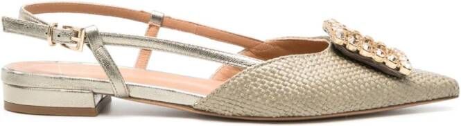 Roberto Festa Lavanda crystal-buckle ballerina shoes Neutrals