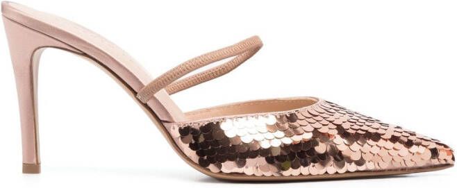 Roberto Festa sequin pointed 90mm mules Neutrals