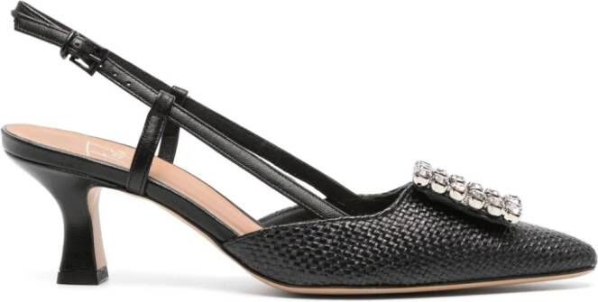Roberto Festa Stefi 60mm crystal-embellished slingback pumps Black