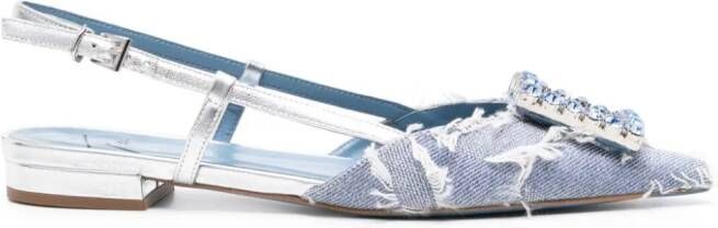 Roberto Festa Stefi crystal-buckle slingback sandals Blue