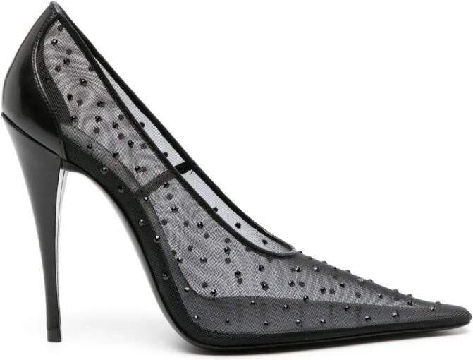 Saint Laurent Anja 115mm rhinestoned pumps Black