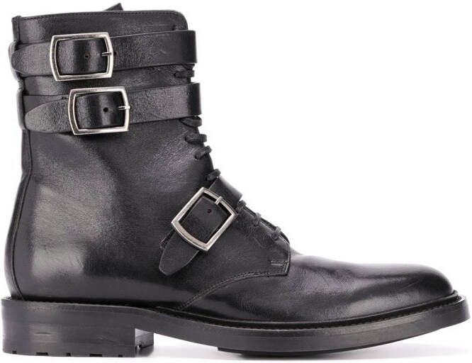 Saint Laurent Army 20 buckle boots Black