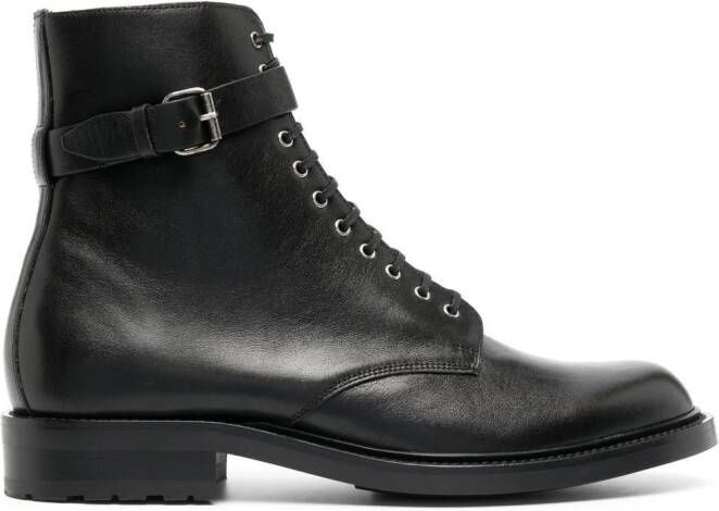 Saint Laurent 20mm Army buckle boots Black