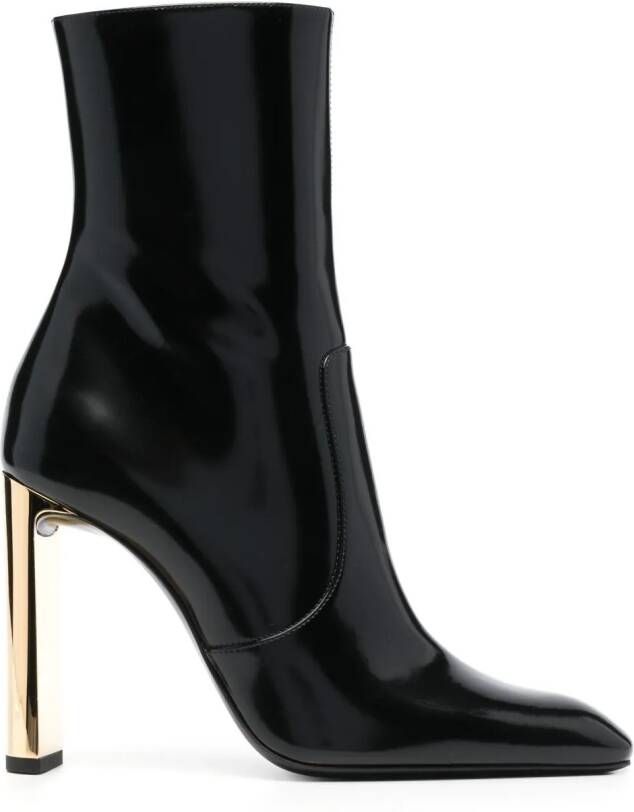 Saint Laurent Auteuil 100mm leather boots Black