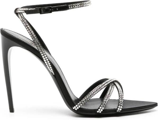 Saint Laurent Ava 105mm rhinestone-embellished sandals Black