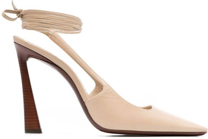 Saint Laurent Blade 105 slingback pumps Neutrals