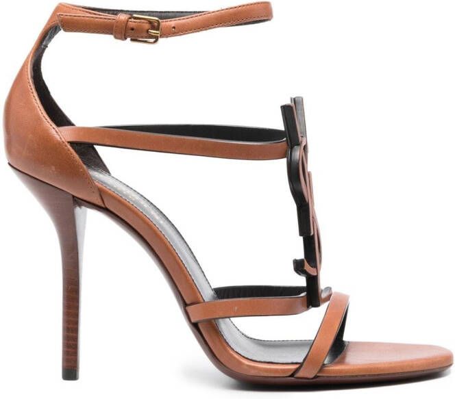 Saint Laurent 100mm Cassandra sandals Brown
