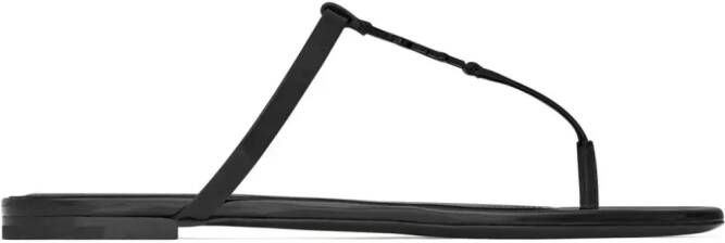 Saint Laurent Cassandra leather slides Black