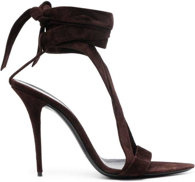 Saint Laurent Deva 105 leather sandals Brown