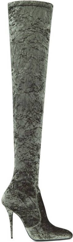 Saint Laurent Ella 110mm thigh-high boots Green