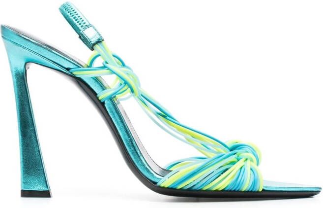 Saint Laurent 120mm Gippy knot-detail sandals Blue