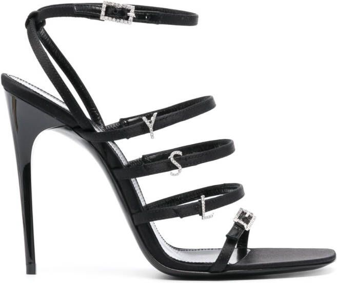 Saint Laurent Jerry 110mm silk-satin sandals Black