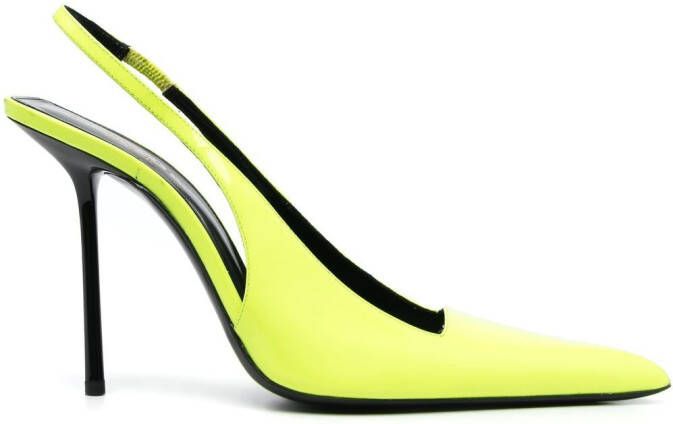 Saint Laurent Kiss 115mm slingback pumps Green