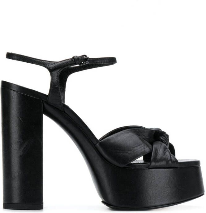 Saint Laurent 145mm leather platform sandals Black - Picture 2