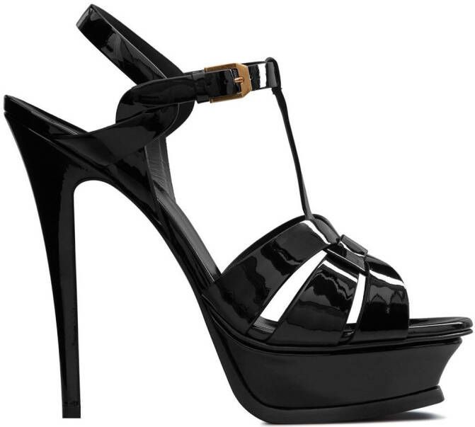 Saint Laurent 105mm Classic Tribute patent sandals Black