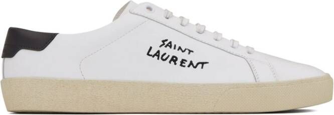 Saint Laurent logo-embroidered low-top sneakers White