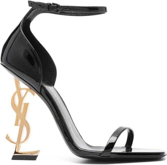 Saint Laurent Opyum 110mm patent-leather sandals Black