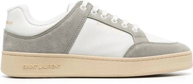 Saint Laurent panelled lace-up sneakers Grey