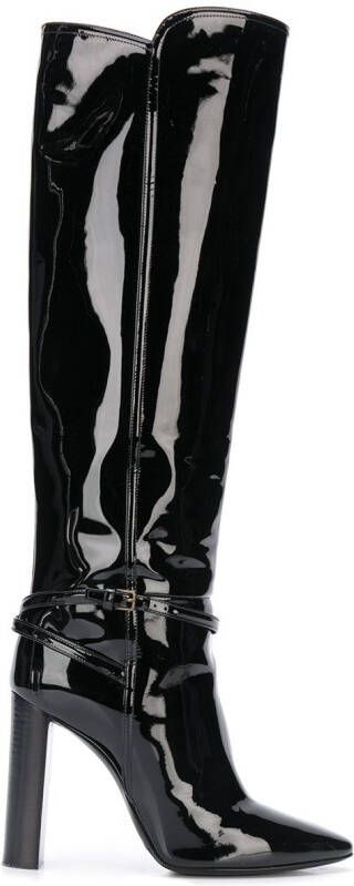 Saint Laurent 110mm patent-leather boots Black