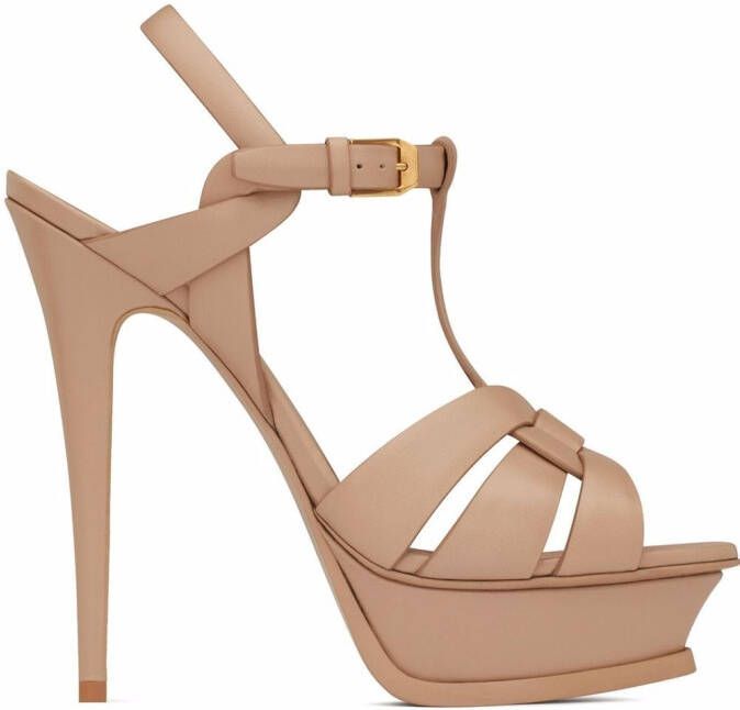 Saint Laurent platform Tribute sandals Neutrals