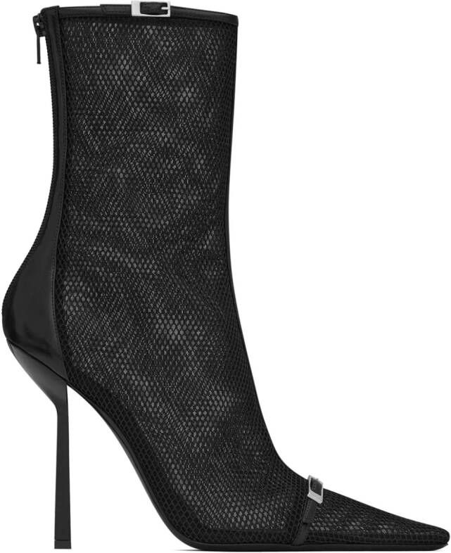 Saint Laurent 115mm Oxalis mesh pointed boots Black