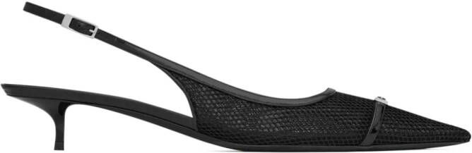 Saint Laurent slingback mesh pumps Black