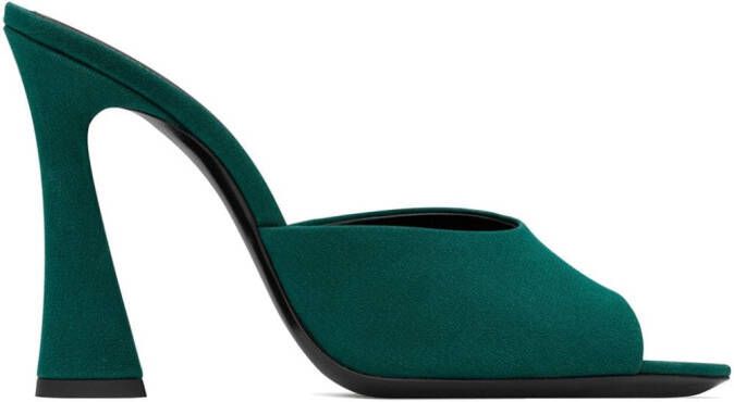Saint Laurent 105mm Suite silk sandals Green