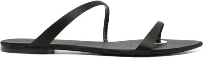 Saint Laurent Tanger satin slides Black