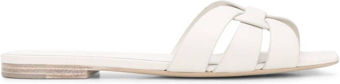 Saint Laurent Tribute leather sandals White