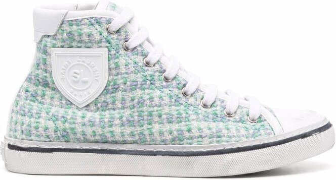 Saint Laurent logo-patch sneakers Green