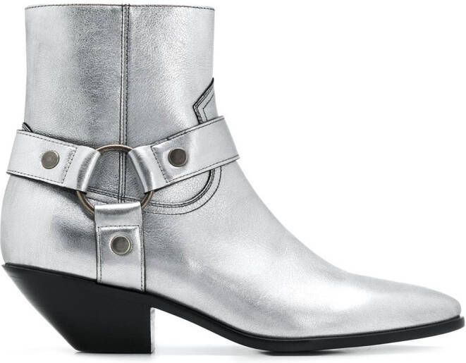 Saint Laurent West Harness boots Silver