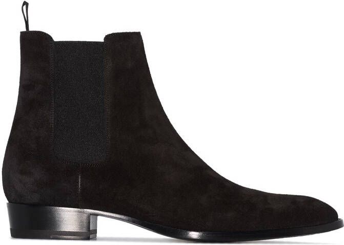 Saint Laurent Wyatt 30mm suede Chelsea boots Black