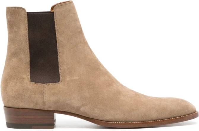 Saint Laurent Wyatt Chelsea boots Neutrals