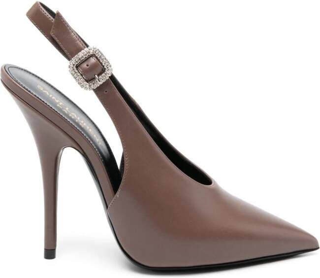 Saint Laurent Yasmeen 125mm slingback pumps Brown