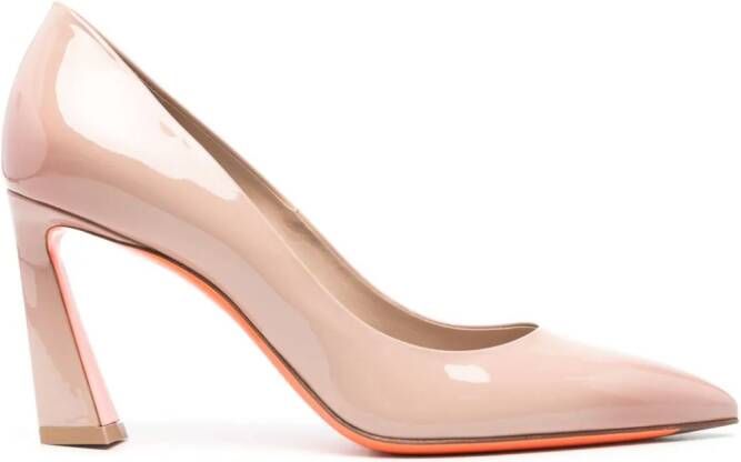 Santoni 85mm patent-leather pumps Pink