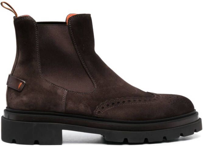 Santoni leather Chelsea boots Brown