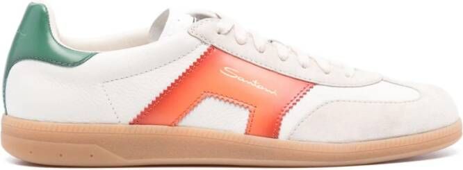 Santoni colourblock panelled sneakers White