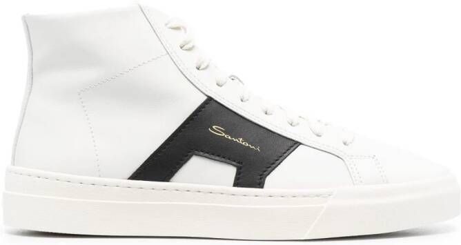 Santoni logo-lettering high-top sneakers White