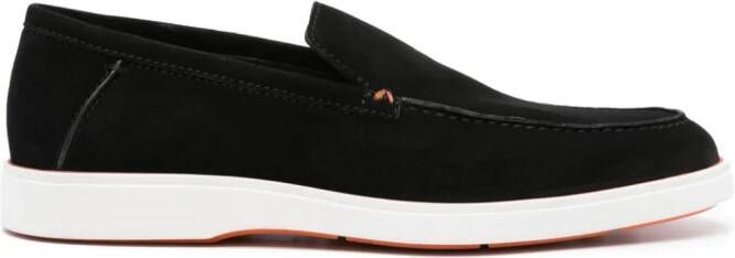 Santoni Drain suede loafers Black